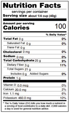 Apricots Diced Nutritional