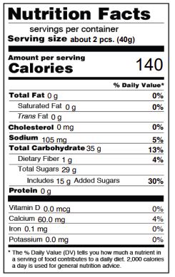 Cantaloupe Dried Nutritional