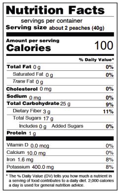 Peach Nutritional