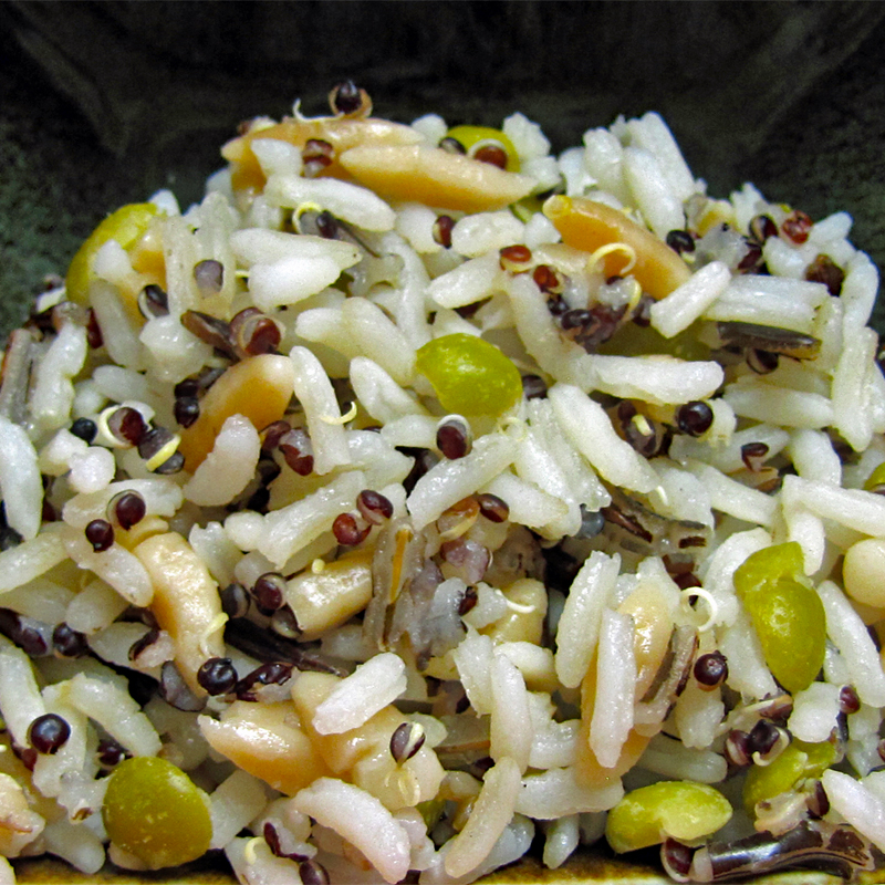 Spring Blend with white rice peas quinoa orzo and couscous
