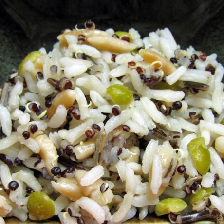 Spring Blend with white rice peas quinoa orzo and couscous